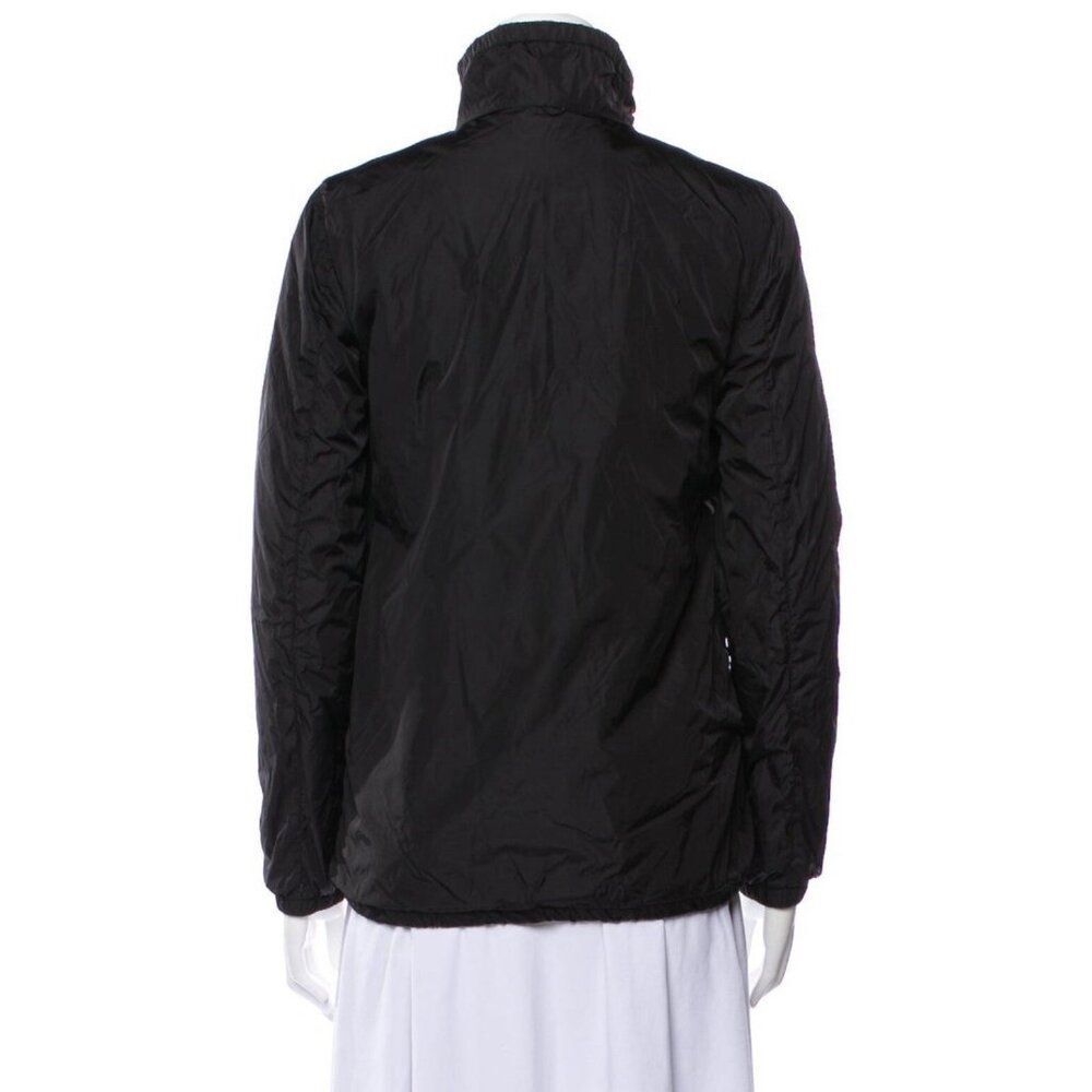 Prada Authentic Solid Black Nylon Windbreaker Lon… - image 3